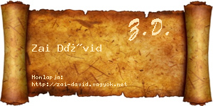 Zai Dávid névjegykártya
